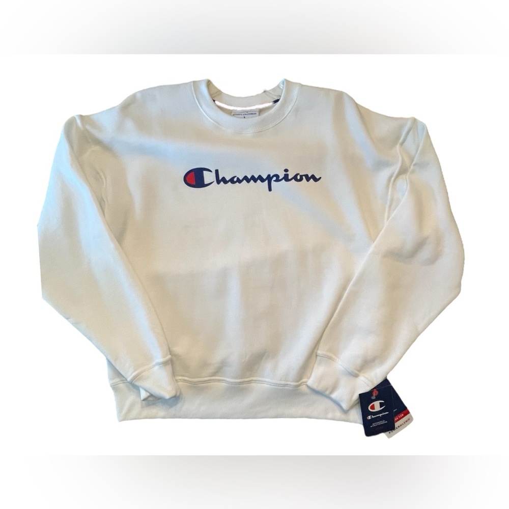 NWT- Womens White Fleece Pullover Sweatshirt in Size Small